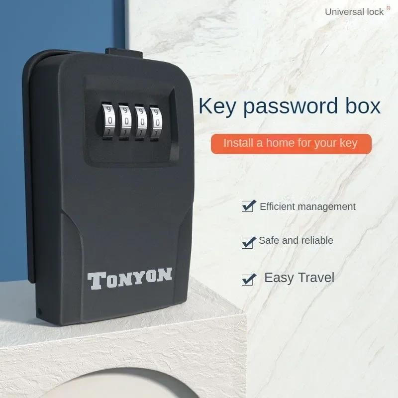 

TONYON password lock key box pure metal anti-theft box high security construction site decoration B&B home wall-mounted padlock