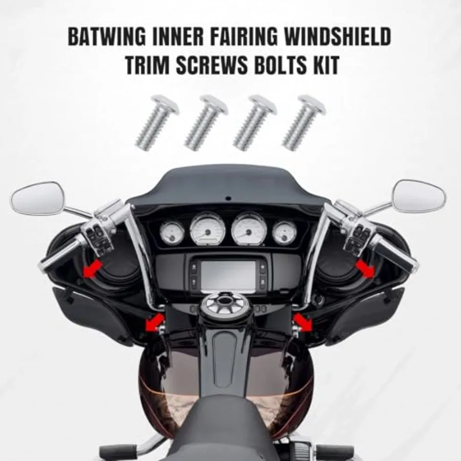 VGMOTO 39 قطعة دراجة نارية Batwing الداخلية هدية الترباس عدة الفولاذ المقاوم للصدأ الزجاج الأمامي مسامير تقليم ل هارلي بجولة شارع الإنزلاق E