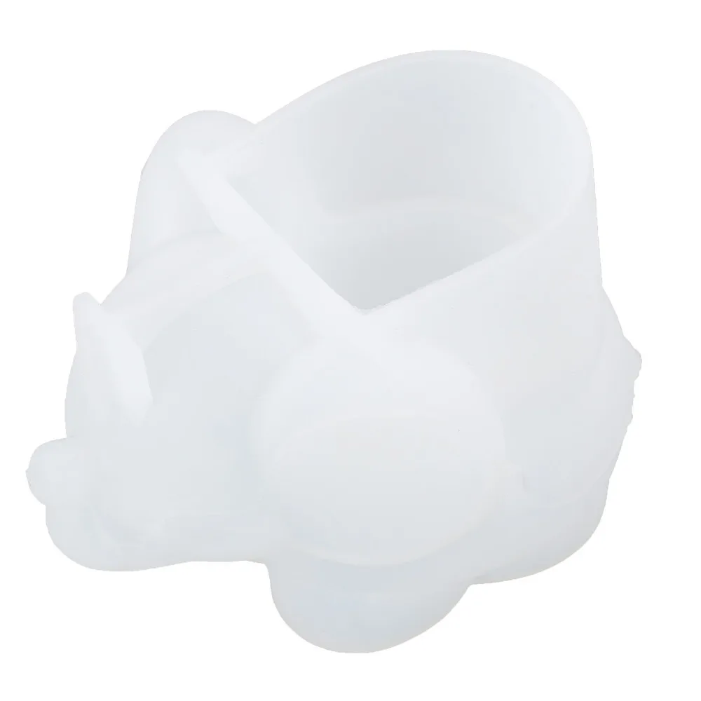 

Silicone Elephant Shape Mould Reusable Flexible Silicone Casting Mould Elephant White 3D Storage Ornament Jewelry Storage