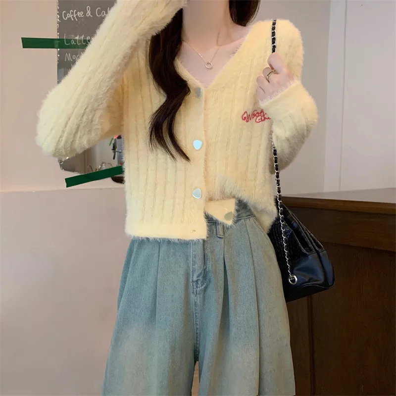 

Soft V-Ne Open Cardigan Sweater Women's ort Sle Outerwear Spring Autumn Winter Lazy Faion Slim Fit Knitted irt