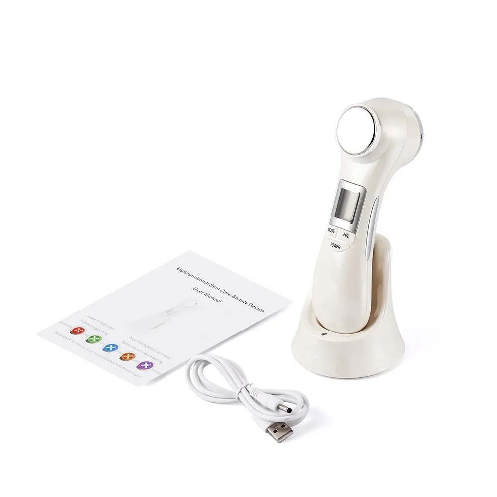 Kin Afslanken Gezichtsbehandeling Tool 6-in-1 EMS Microstroom Therapie Huid Lift Massager LED Foton Verjonging Schoonheid machine