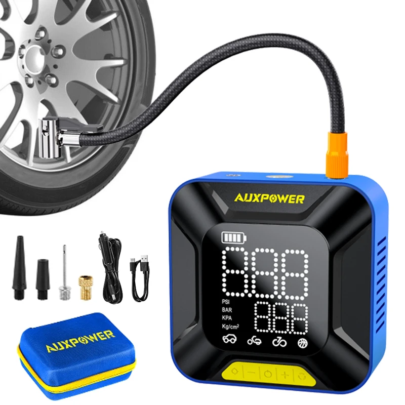 150PSI 7800mAh Portable Car Air Compressor Tire Inflator with Power Bank and Lighting Function