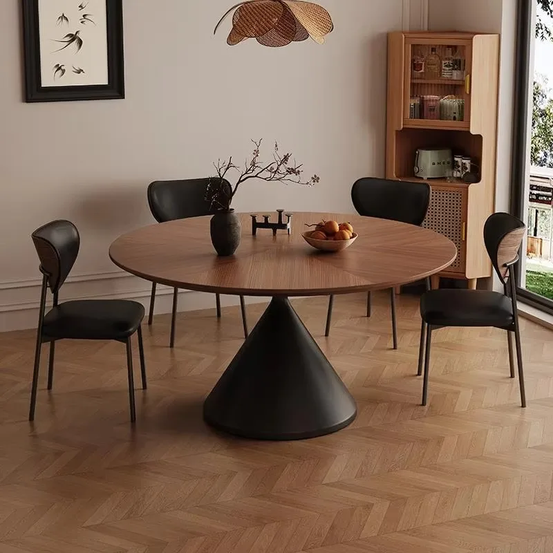 

Luxury High End Wooden Dining Table Minimalist Style Round Dining Table For Home Elegant Dinner Table For Restaurant Home