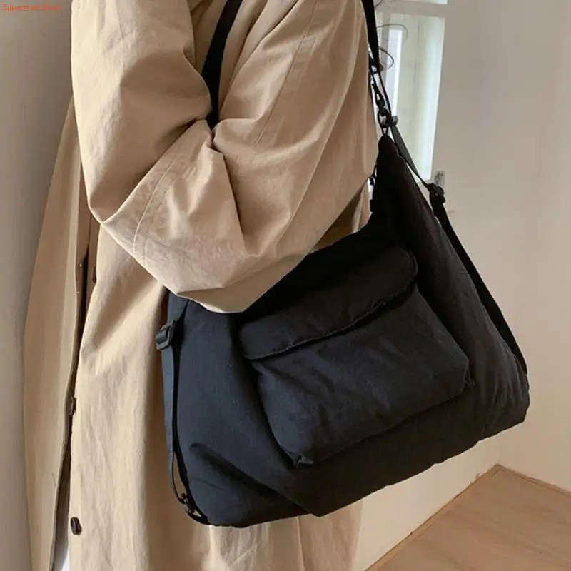 

Q5WE Large Capacity Nylon Crossbody Bag Three Adjustable Carrying Methods for Hand Shoulder and Backpack Use During Commuting