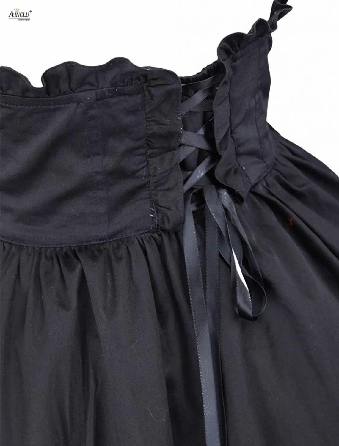 Ainclu Womens XS-XXL Gothic Black Cotton Ruffles Above Knee,/Mini Lolita Skirt Free Shipping With "European and American Style