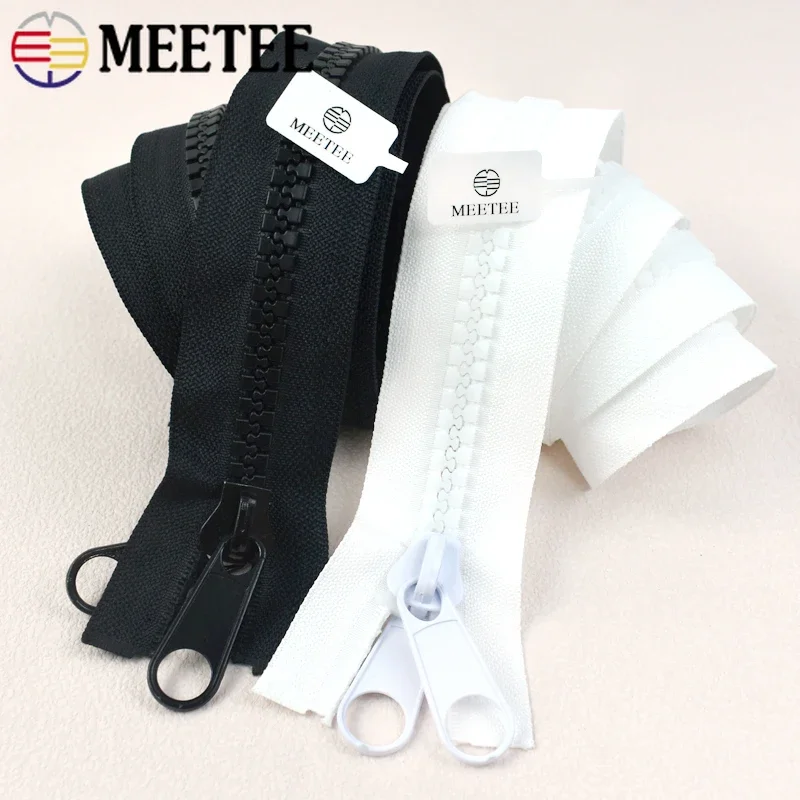 1-5Meters Meetee 10# Open-end Resin Zippers Double Side Slider Zipper for Tent Bag Jacket Luggage DIY Sewing Material Accessory