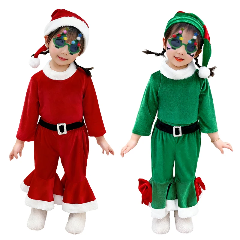 Kinder Weihnachtskostüme Weihnachten Junge und Mädchen Cosplay Kostüm Set Karneval Party Kleid Weihnachten Kleidung Set Festival Geschenke
