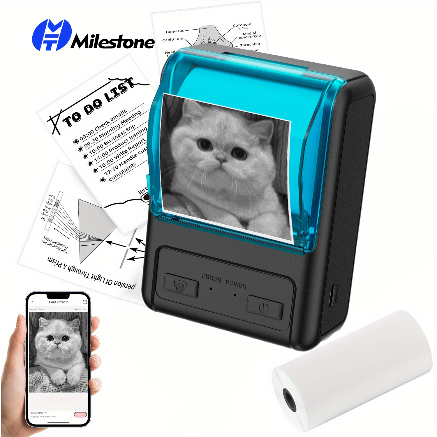 

MHT-P11 Mini Portable 58mm Thermal Receipt Printer Ideal for Home Featuring Fast 90mm/s Printing Speed and Seamless Connectivity