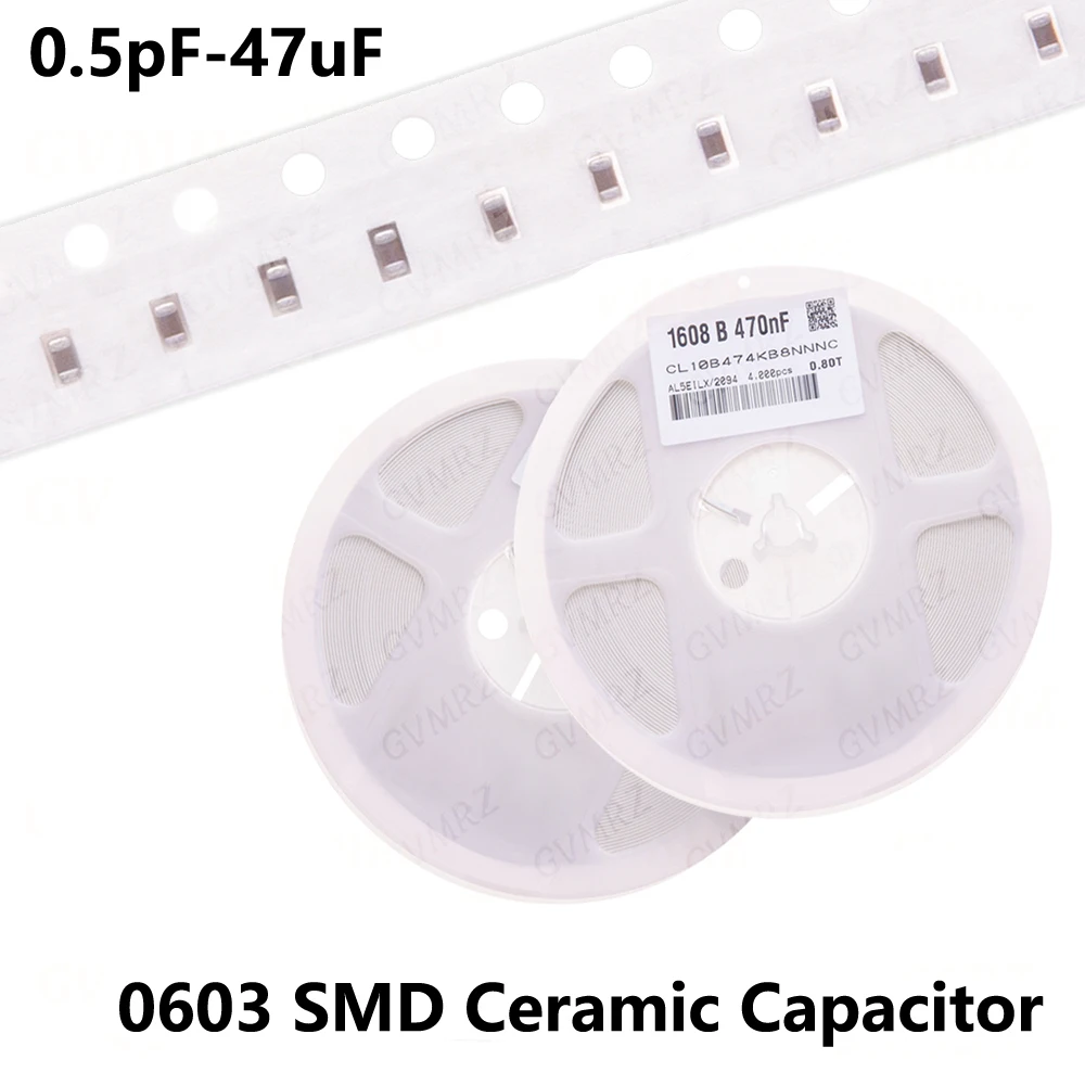 1reel 4000pcs 0.5pF-47uF 0603 2.2UF 4.7UF 10UF 1PF SMD IBUW Thick Film Chip Multilayer Ceramic Capacitor 10NF 100NF