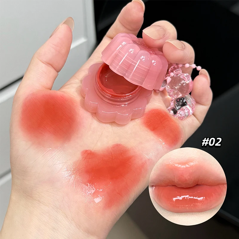 QIBEST-brillo de labios hidratante, Gel de doble uso para labios y mejillas, gelatina con brillo de agua, colorete colorido para mejillas y labios, crema para manchas de labios