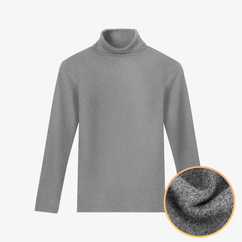 2pcs Lined and thickened thermal tops for men. Middle-high collar, warm and cold-proof, underwear base layer tops, slim-fit, sui