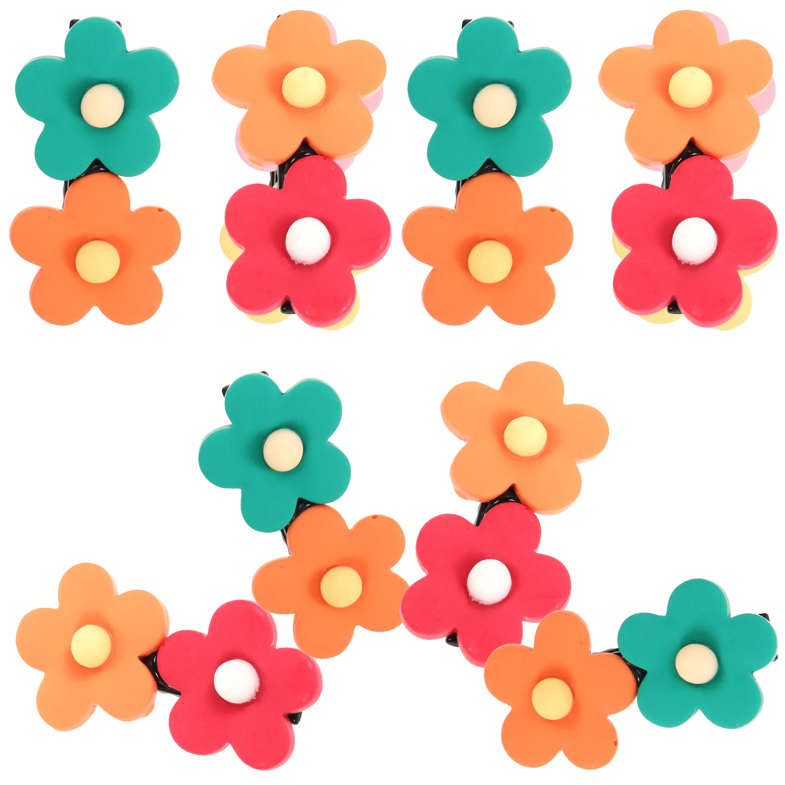 

8 pcs Flower Hair Clips C y Colors Girls Women Kids Toddler Party Wedding Everyday Use No Crease Hair Accessories