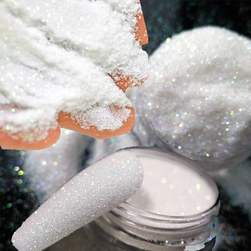 10g Navidad negro blanco caramelo suéter efecto brillo de uñas 0,1mm Nail Art azúcar en polvo brillante holográfico manicura azúcar polvo