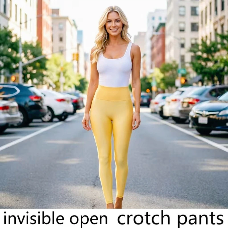 Invisible Zipper Crotch Pants Cross-border Seamless Slim-fit High Elastic Yoga Women Quick-drying Advanced Sense Outdoor Leisure