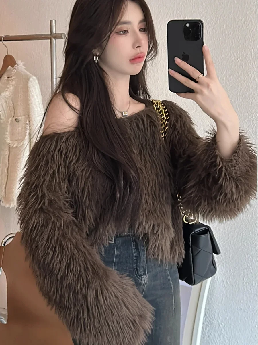 Women\'s Purple Gothic Pullover Knitted Sweater Harajuku Korean Y2k Long Sleeves Jumper Sweaters Vintage 2000s Clothes Autumn