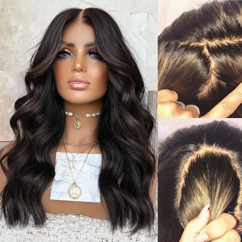 블랙 바디 웨이브 레이스 프론탈 가발 13X4 HD 레이스 가발 합성 고품질 워터 웨이브 가발 내열성 데일리 파티용 할인 판매