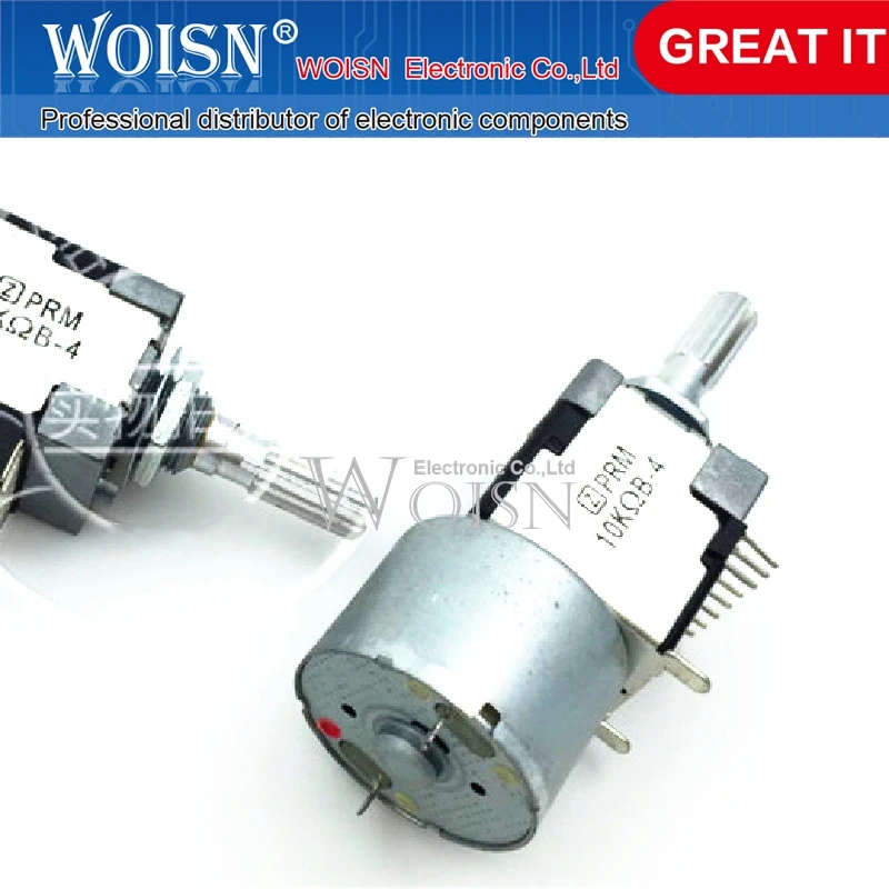 

5PCS PRM B10K-4 WHE1615 with motor double potentiometer B10K-4 handle length 25MM flower