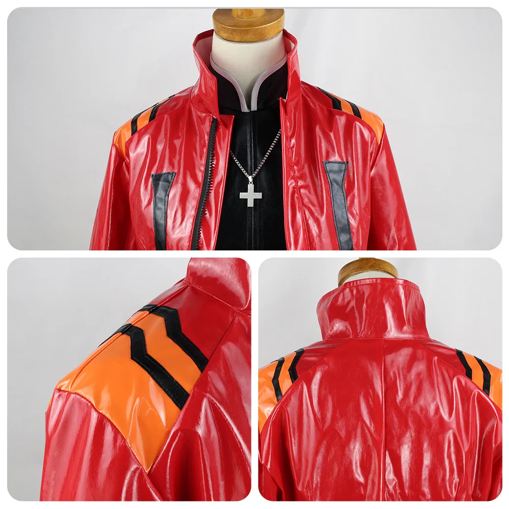 Hot Katsuragi Misato cosplay costume Halloween Christmas Katsuragi Misato full set red jacket dress necklace wig anime uniform M