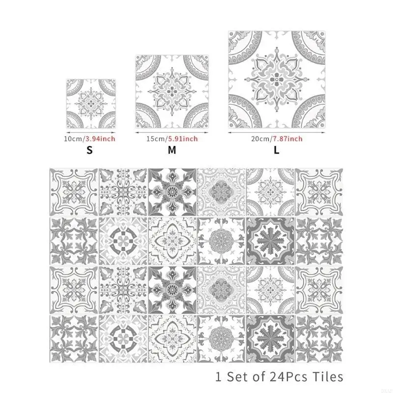 DXAF 10pcs Mandala Backsplash Azulejos Palabra