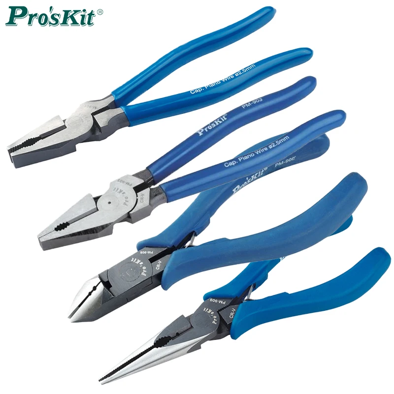 

Pro'sKit 6/8/9-дюймовые многофункциональные плоскогубцы с противоскользящими ручками из ПВХ, подходящие для ручных инструментов для проводки и ремонта электриков