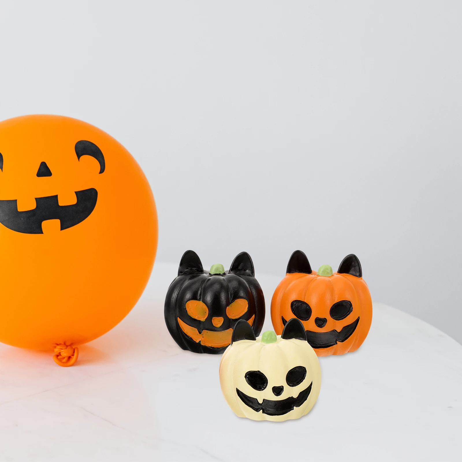 

3pcs Mini Pumpkin Decorations ange Black Beige Resin Crafts Fish Tank Halloween Party scape DIY Accessories Aquarium