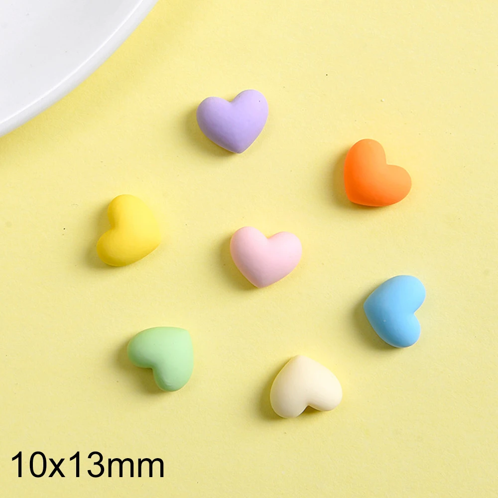 10PCS 10x13mm Colorful Heart Series Resin Flatback Cabochons For Hairpin Scrapbooking DIY Jewelry Craft Decoration Accessories