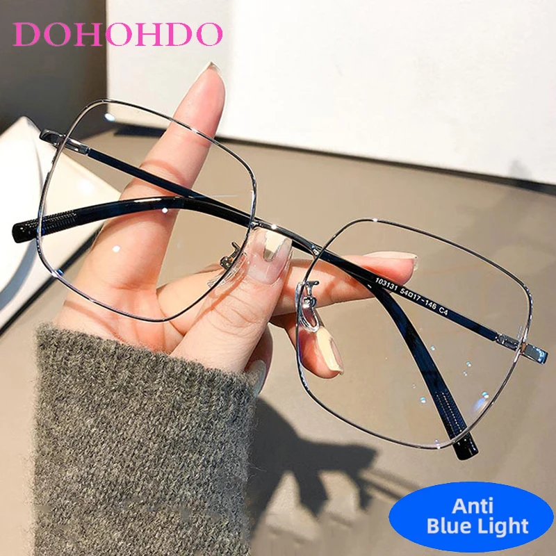 

Trendy Oversized Square Glasses Blue Light Blocking Women Designers Eyeglasses Optical Spectacle Computer Eye Protection Glass