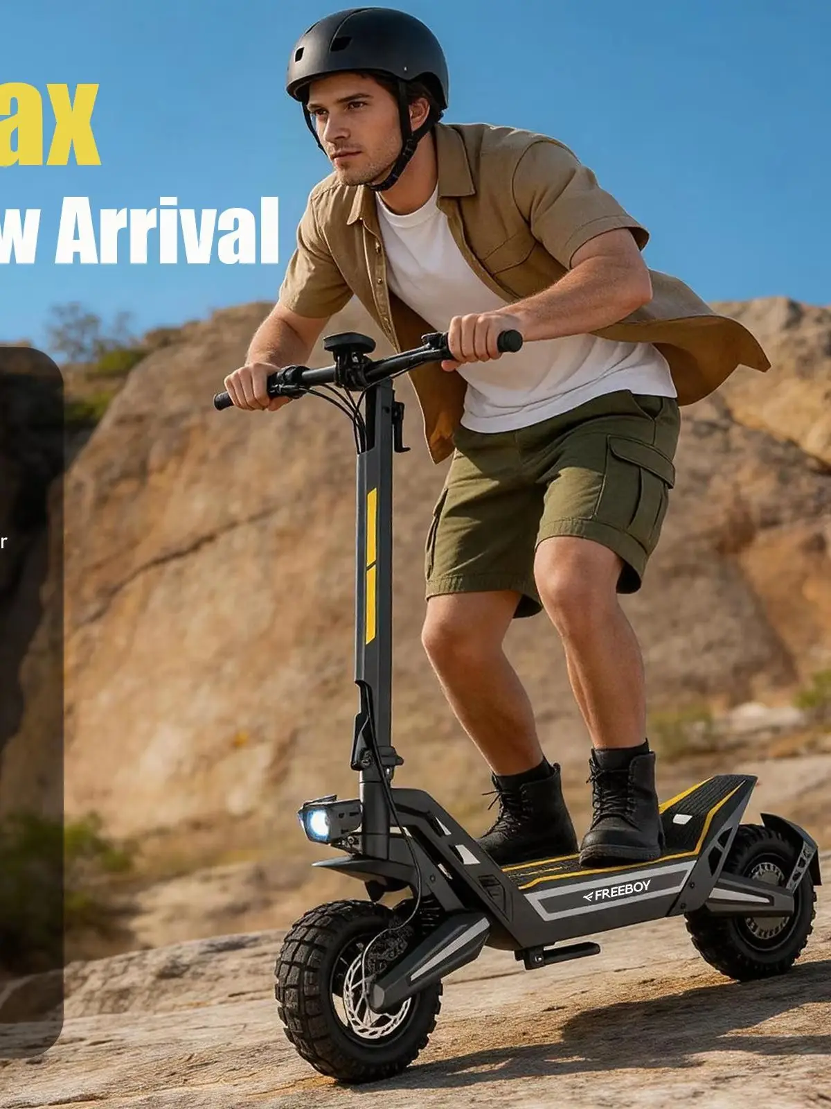 FREEBOY J2MAX Elektroroller für Erwachsene 48V 18,2Ah Akku Geländetauglich 50km Reichweite 1200W Motor 55km/h Geschwindigkeit 11 Zoll Reifen Doppelte Scheibenbremsen IPX5 Wasserdicht