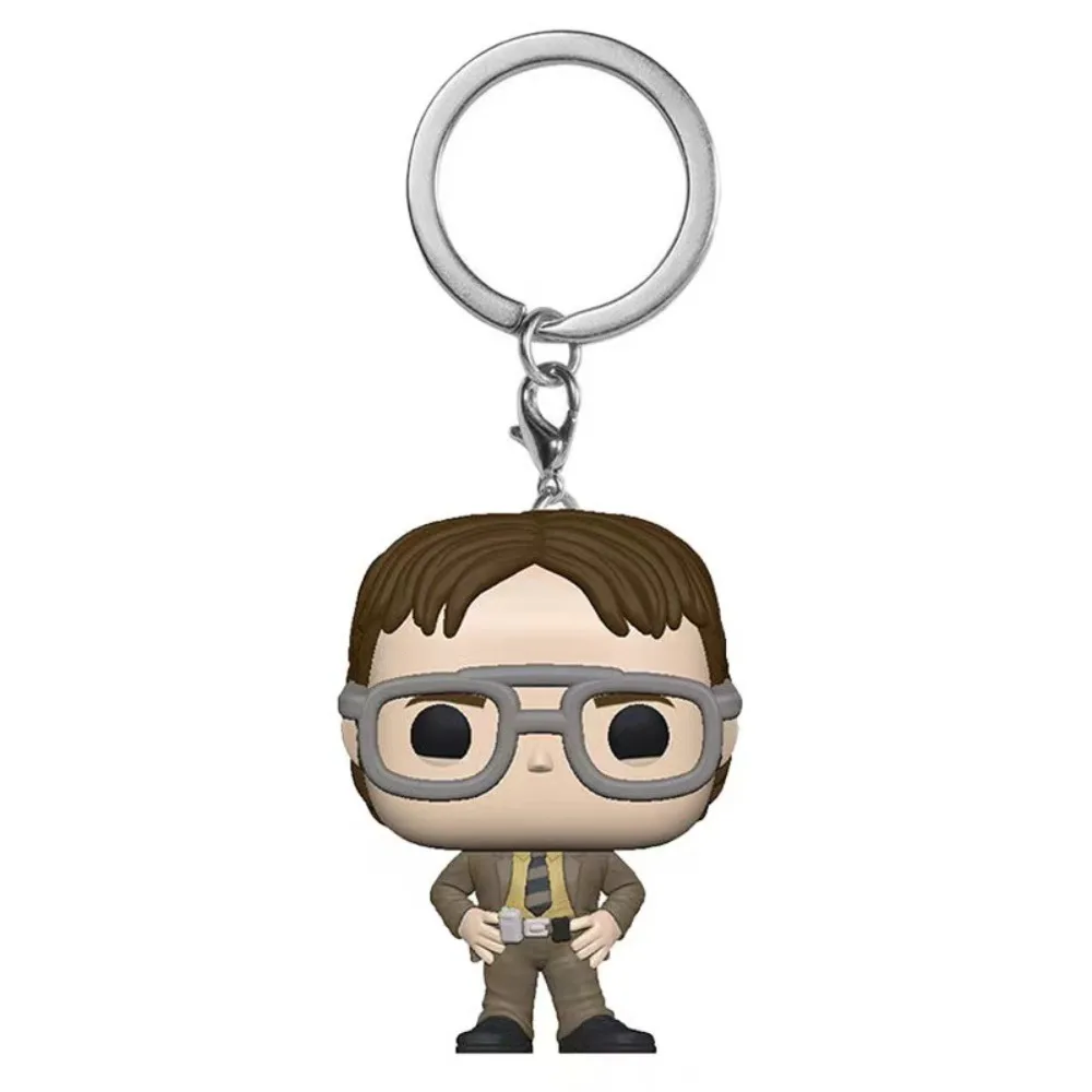 Funko Keychains American Sitcom The Office Dwight Schrute Action Figures Model Key Ring Pendant Hot Selling Item Holiday Gifts