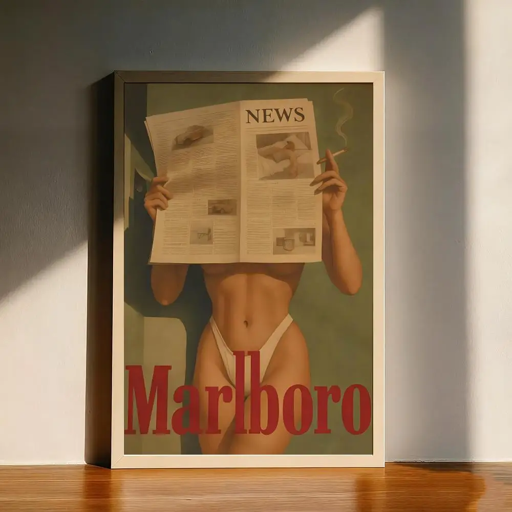 

Vintage Cigarette Western Poster Tracklist Music Album Prints Canvas Wall Art Picture Living Room Home Decor Cover