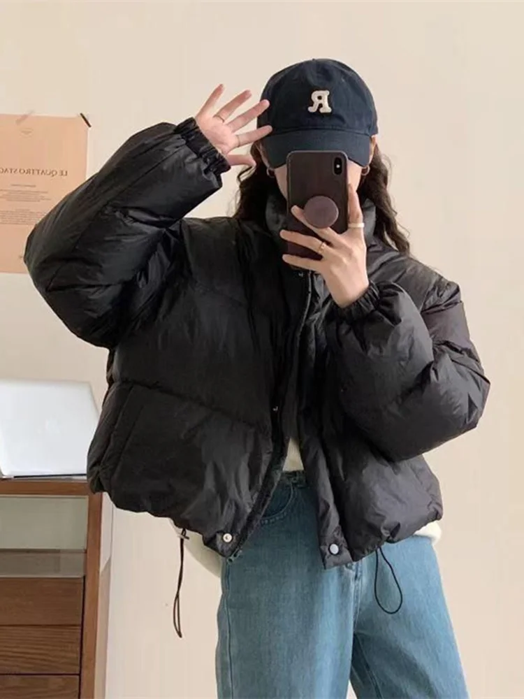 

ort Cotton Jaet Women's Spring Faion Bread Sle Outerwear Autumn Winter Casual Loose Fit Zipper Closure Color