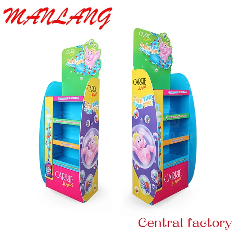 

CustomSupermarket Showy Beauty FSDU Cardboard Paper Display Shelf Stand Corrugated Paper Display Rack for Shampoo Bottle