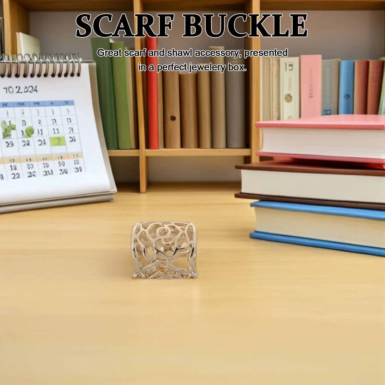 

Rose Pattern Hollow Out Alloy Shawl Ring Decoration Golden Shawl Buckle Fashion Jewelry Roses Scarves Buckle Gift For Women