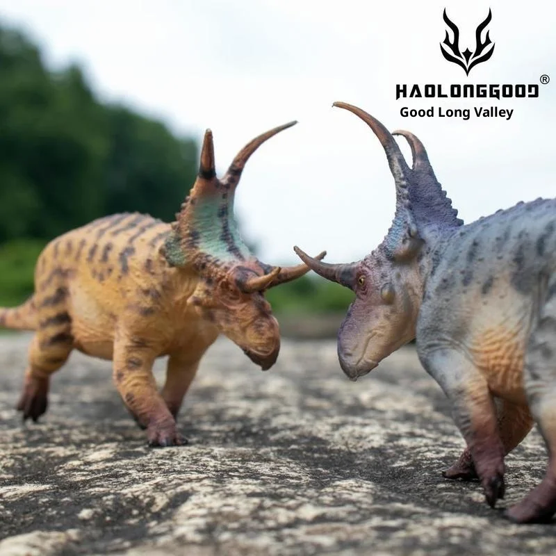 

Hao Long Gu Devil Horned Dragon Dinosaur Animal Figurine Toy Simulation Model Holiday Gift PVC Desktop Ornament Collectible