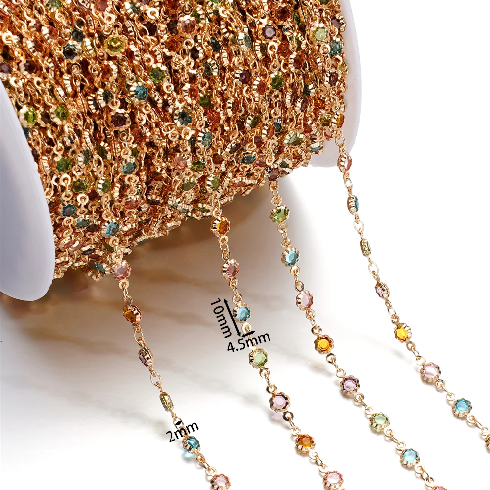 1 meter koperen ketting met kristallen kralen ketting DIY ketting armband voor sieraden maken benodigdheden