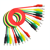 10pcs Color Alligator Clip 50cm Cable Double-ended Crocodile Clips Electric DIY Small Battery Power Cord Test Clamp