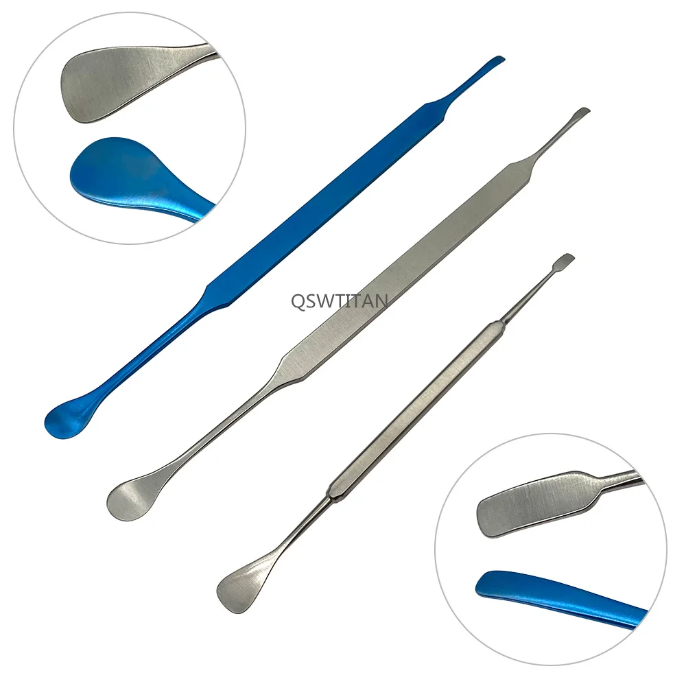 Aço inoxidável cabeça dupla elevador nasal, instrumentos cirúrgicos, plástico, titânio, 1pc