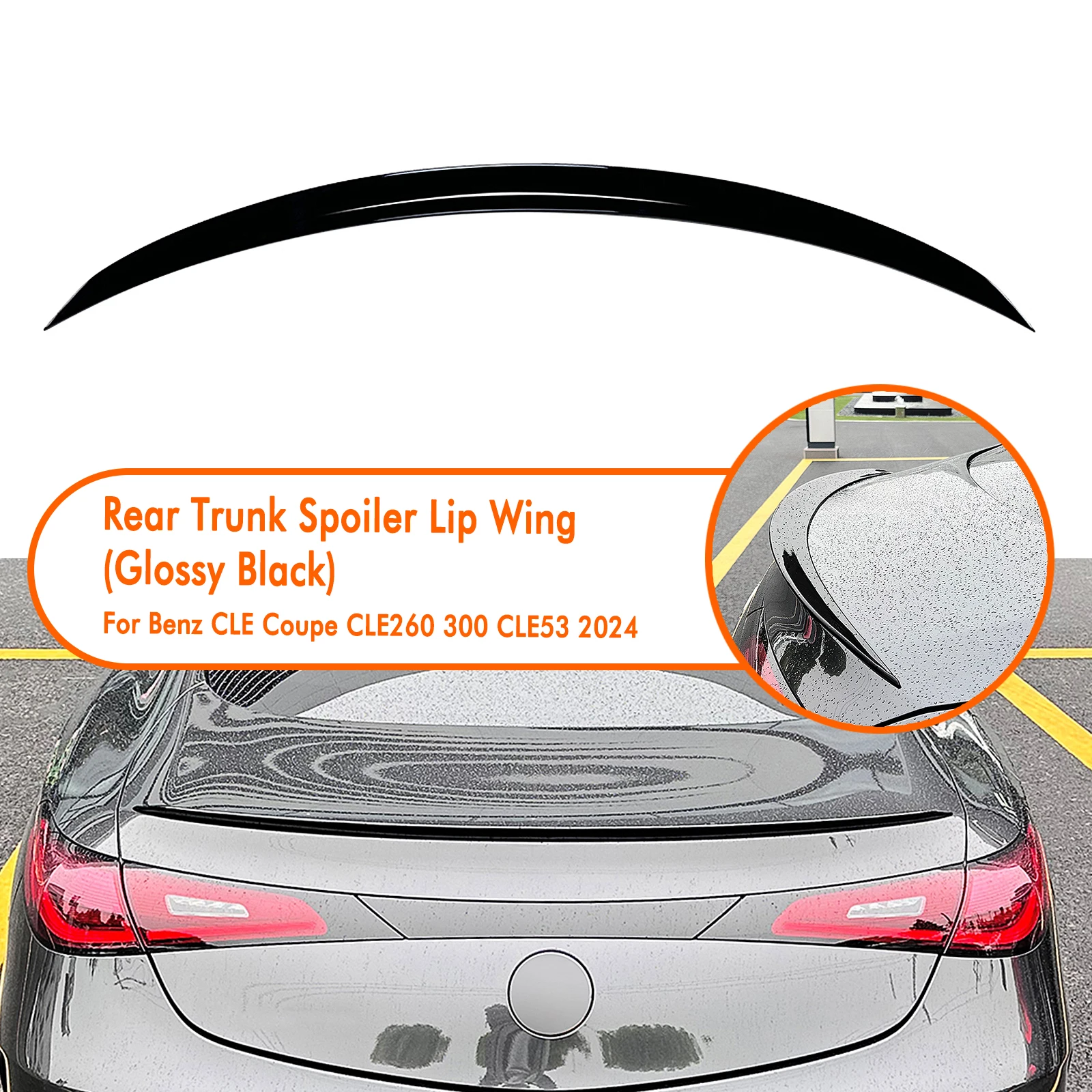 

Car Rear Trunk Lid Spoiler Wing Tailgate Tail Splitter Lip For Mercedes Benz CLE Class C254 Coupe 2 Door CLE260 CLE300 CLE53 AMG