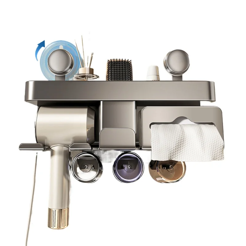 

Присоска для ванной комнаты, многофункциональный держатель для зубных щеток, туалетный фен, встроенная полка для хранения полотенец для лица