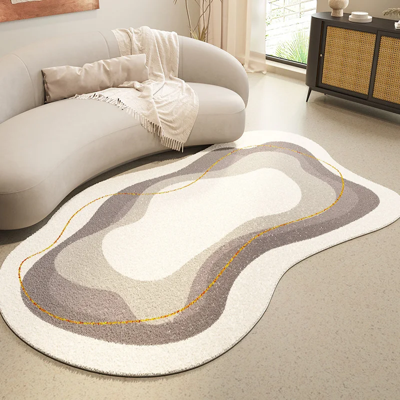 Irregular Shaped Living Room Decoration Carpet Thicken Plush Lounge Rug Cream Style Rugs for Bedroom Home Washable Anti-slip Mat