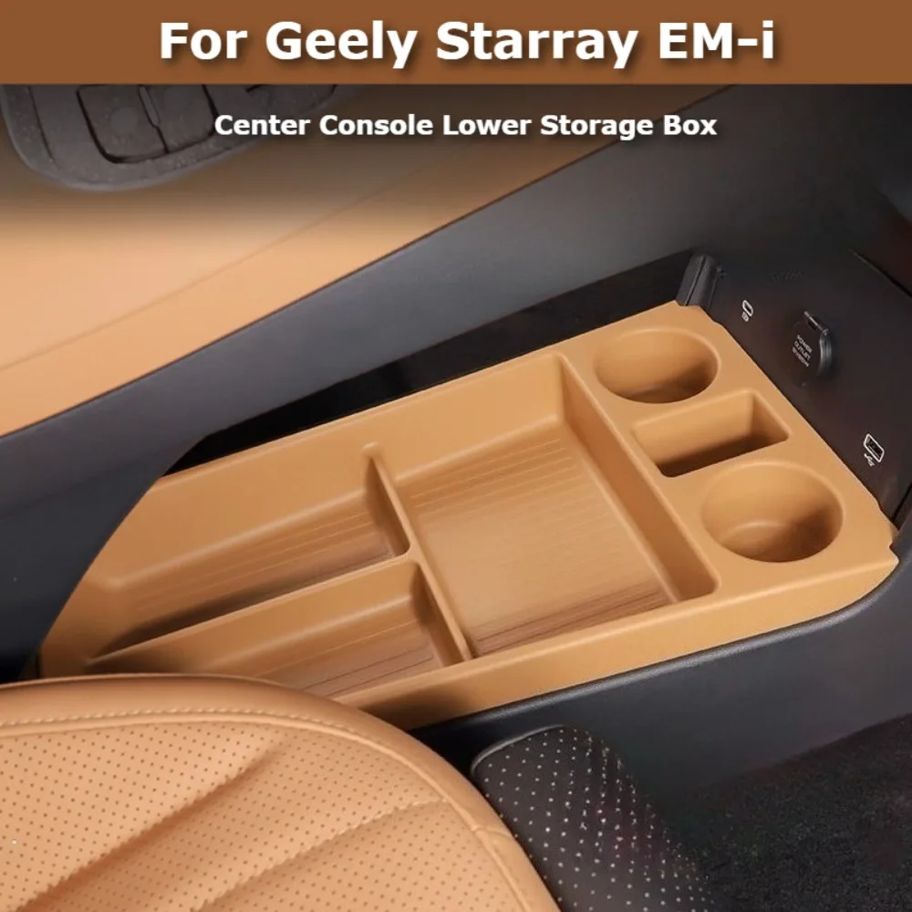 

For Geely Starray EM-i Galaxy Starship 7 2025 2026 Center Console Lower Storage Box Armrest Organizer Tray Interior Accessories