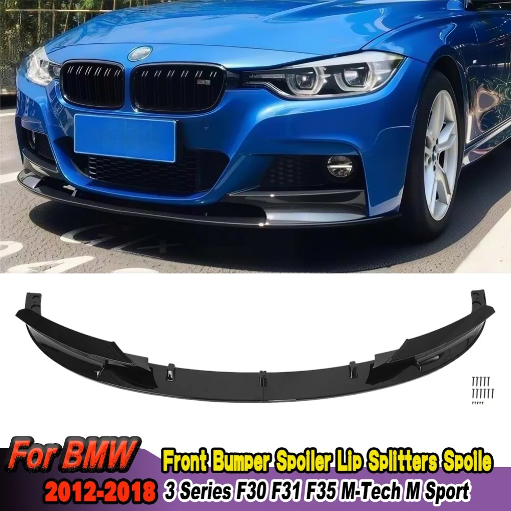 M Style Car ABS Front Bumper Spoiler Lip Splitters Spoiler For BMW 3 Series F30 F35 M-Tech M-Sport 2012-2018 Chin Diffuser Guard