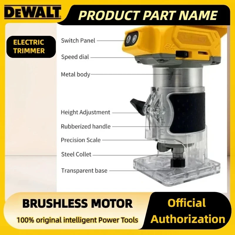 เครื่องตัดแต่งไม้ไร้สาย Dewalt Brushless 33000RPM เครื่องกัดไม้ เครื่องแกะสลัก เครื่องเซาะร่อง