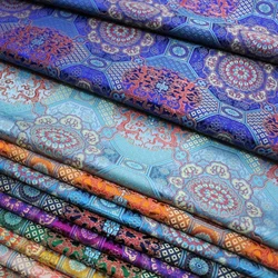 100x75cm Chinese Mongolia Garment Fabric, Decorative Costume Robe, Manual Jacquard Brocade, Antique Silk Cloth