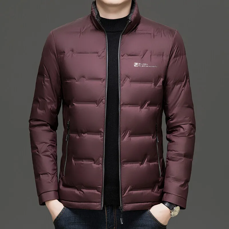 Casual Men's Lightweight Duck Down Jackets Autumn Winter Outwear Slim Fit Windproof Warm Short Puffer Coats Padded Tops Clothing