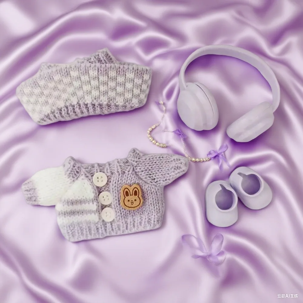 17 سنتيمتر لطيف صغير أفخم دمية الملابس الزي اكسسوارات لكوريا Kpop Exo Labubu المعبود دمى سترة الملابس DIY بها بنفسك الاطفال فتاة هدية