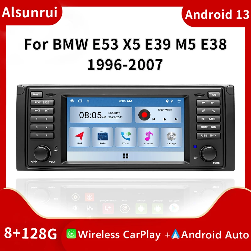 

Android 13 Wireless CarPlay Android Auto Radio For BMW 5 Series E39 X5 E53 M5 1996-2003 128G Car Multimedia GPS 2din Autoradio