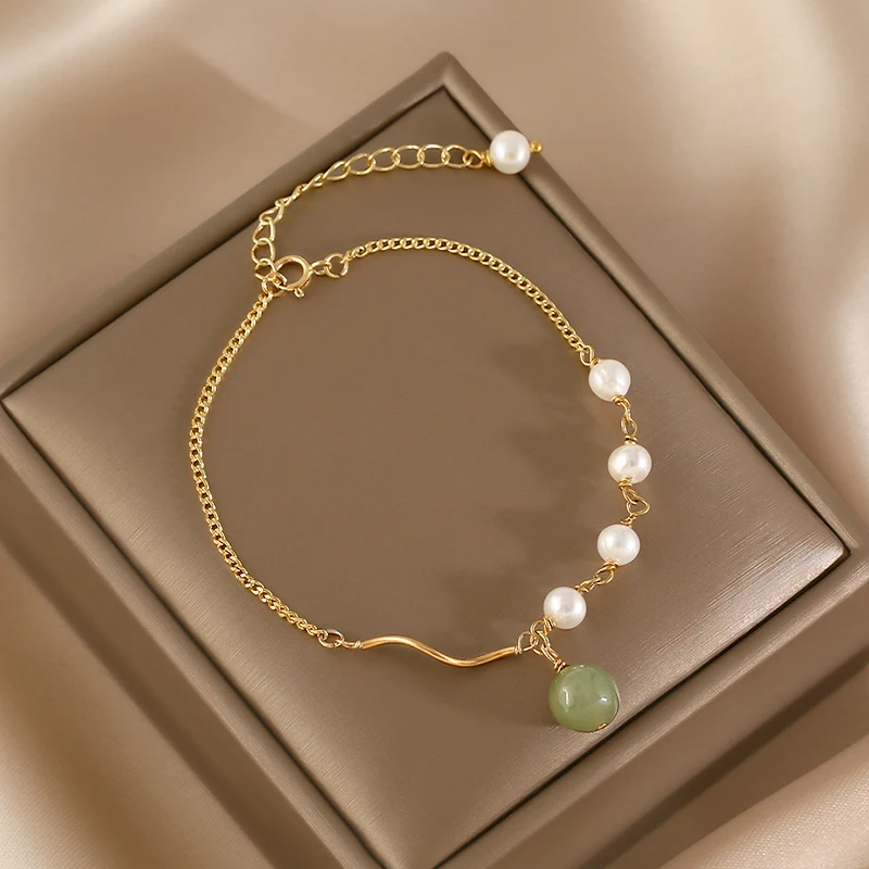 

Lii Ji Real Pearl Jade Bracelet 14K Gold Filled Bracelet No Fade Women Jewelry Gift