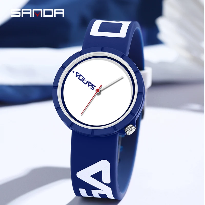 

SANDA 2023 Casual Quartz Watch Mens Watches Top Luxury Brand Watch Fashion Men Watch Silicone Strap 50M Waterproof Clock Reloj