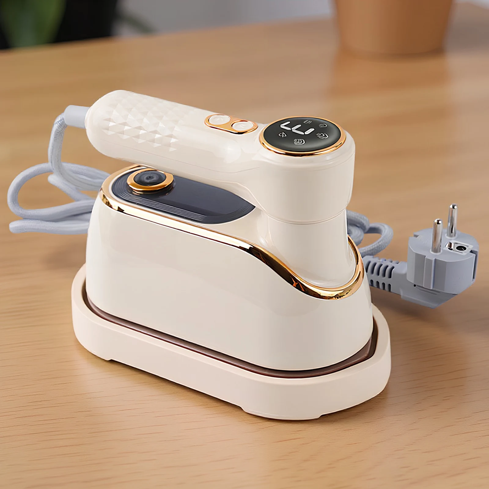 مكواة بخار للملابس المحمولة مع شاشة LCD مكواة معلقة محمولة مع 180 °   مقبض قابل للدوران 3 مستويات بخار للسفر والمكتب المنزلي